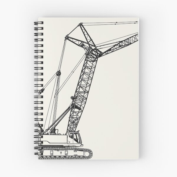 Item preview, Crawler Crane Line Art – Lattice Boom Construction Crane designed and sold by ElceMare.
