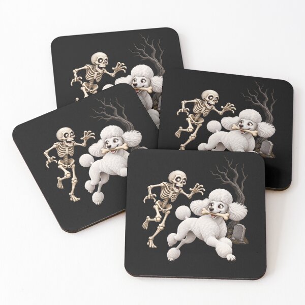 Item preview, Funny Poodle Dog Stealing Skeleton Bone Halloween  designed and sold by Chromatic-Cubes.