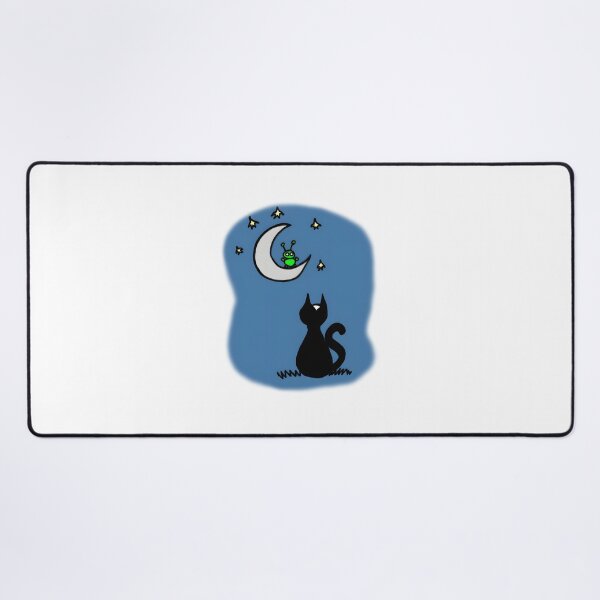 Item preview, The Cat and the Alien - Whimsical Space Adventure Illustration designed and sold by gabriel1309.