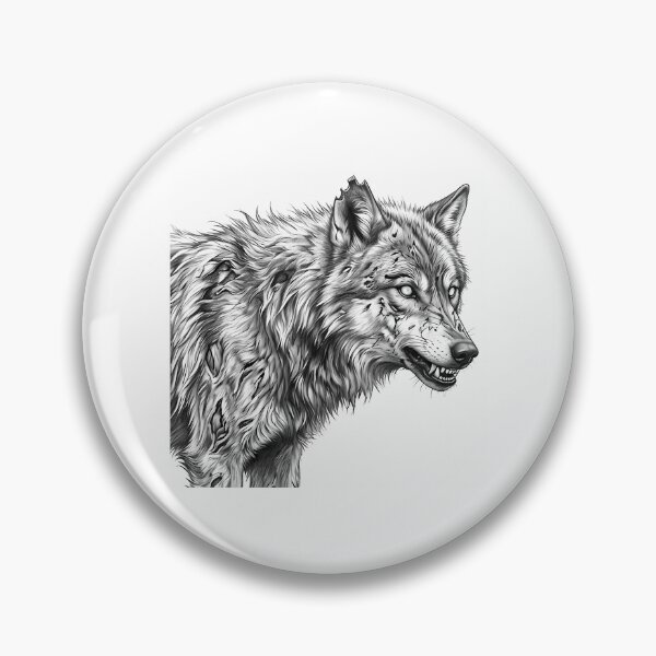 Item preview, Zombie Wolf Halloween  Spooky Undead Animal Pencil Art designed and sold by Whimzu.