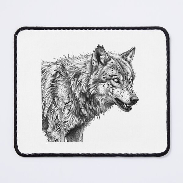 Item preview, Zombie Wolf Halloween Spooky Undead Animal Pencil Art designed and sold by Whimzu.