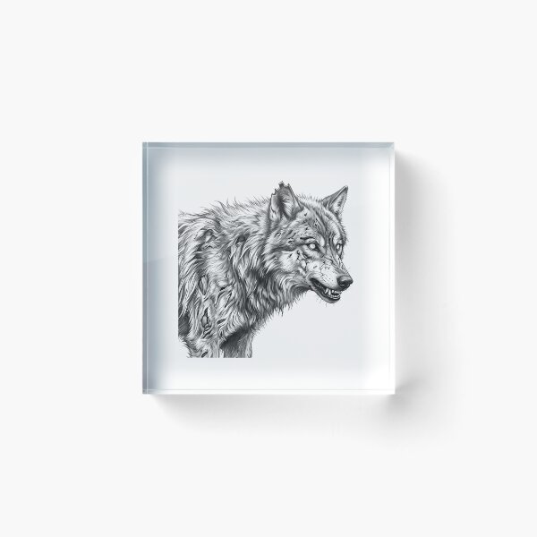 Item preview, Zombie Wolf Halloween  Spooky Undead Animal Pencil Art designed and sold by Whimzu.