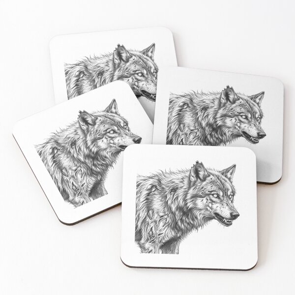 Item preview, Zombie Wolf Halloween  Spooky Undead Animal Pencil Art designed and sold by Whimzu.