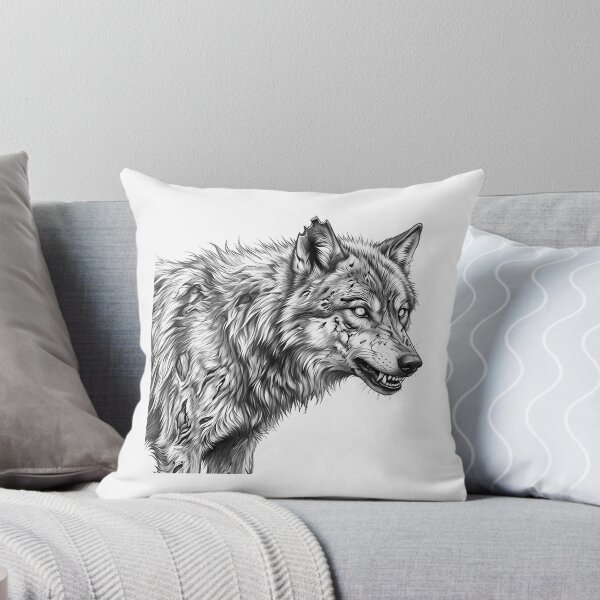 Item preview, Zombie Wolf Halloween  Spooky Undead Animal Pencil Art designed and sold by Whimzu.
