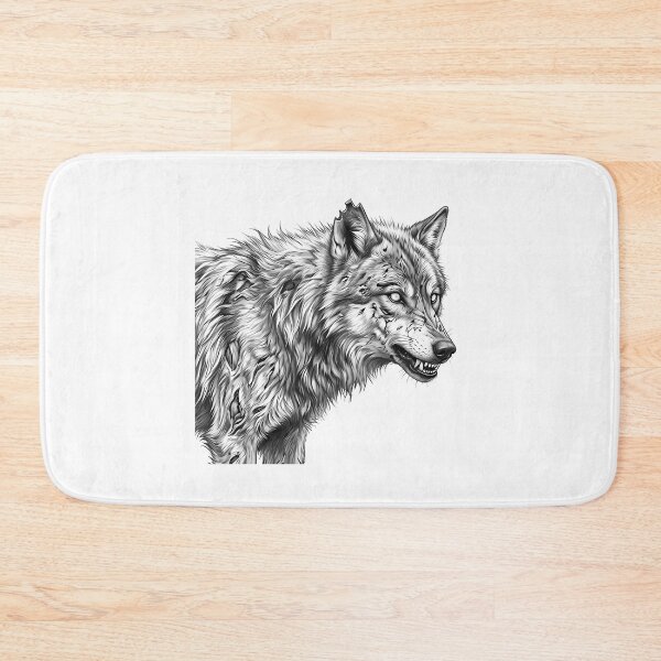 Item preview, Zombie Wolf Halloween  Spooky Undead Animal Pencil Art designed and sold by Whimzu.