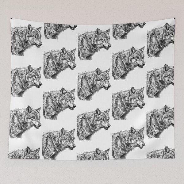 Item preview, Zombie Wolf Halloween  Spooky Undead Animal Pencil Art designed and sold by Whimzu.