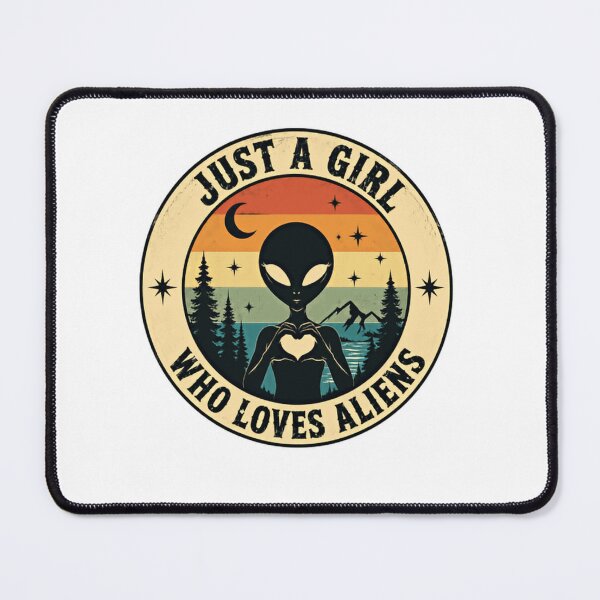Item preview, Just A Girl Who Loves Aliens Extraterrestrial UFO Female Enthusiast designed and sold by SkeletonsDanger.
