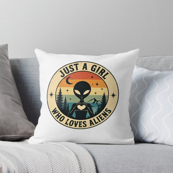 Item preview, Just A Girl Who Loves Aliens Extraterrestrial UFO Female Enthusiast designed and sold by SkeletonsDanger.