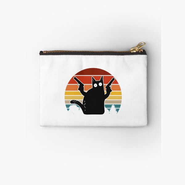 Item preview, Vintage Retro Black Cat Pew Pew Madafakas Funny Cartoon Cat Laser Gun Illustration designed and sold by gabriel1309.