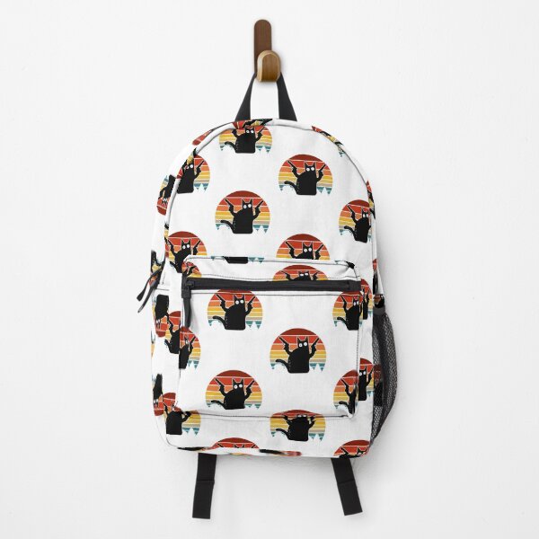 Item preview, Vintage Retro Black Cat Pew Pew Madafakas Funny Cartoon Cat Laser Gun Illustration designed and sold by gabriel1309.