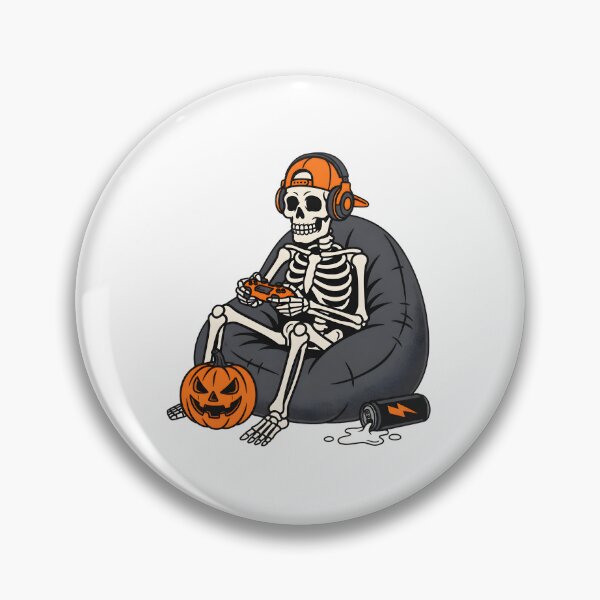 Item preview, Skeleton Gamer Beanbag Pumpkin Art designed and sold by Dmo3HarkoArt.
