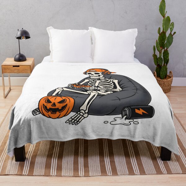 Artikelvorschau, Skelett-Gamer-Sitzsack-Kürbis-Kunst entworfen und verkauft von Dmo3HarkoArt.