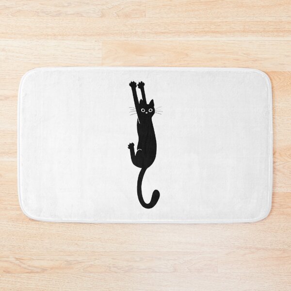 Item preview, Black Cat Clinging Art Illustration for Cat Lovers and Animal Enthusiasts designed and sold by gabriel1309.