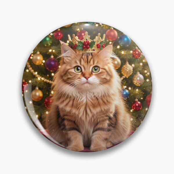 Item preview, Royal Fluffy Cat Christmas Crown King Art Print designed and sold by Topmission Tech Limited.