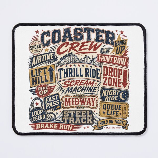 Item preview, Coaster Crew - Vintage Roller Coaster Slang Design designed and sold by NicheWearStudio.