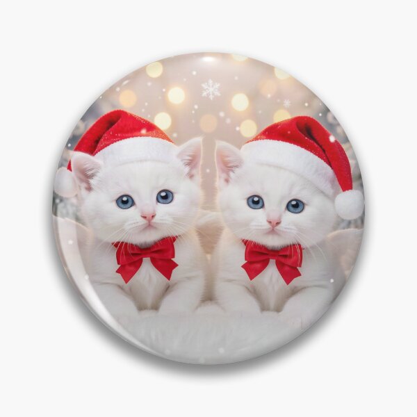 Item preview, Two White Kittens Santa Hats Snow Wonderland Art Print designed and sold by Topmission Tech Limited.