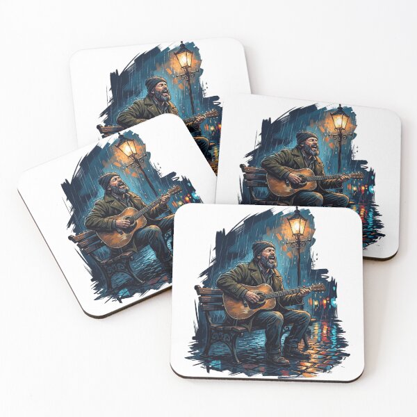Item preview, Glen Hansard Inspired Busker Singing In The Rain Art designed and sold by Fine-Arts-Lab.