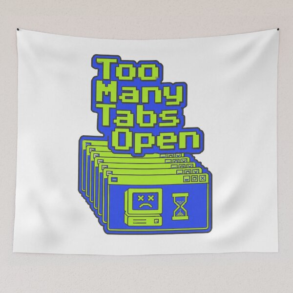 Item preview, Too Many Tabs Open Brain Overload Minimalist Line Art designed and sold by BeardWave.
