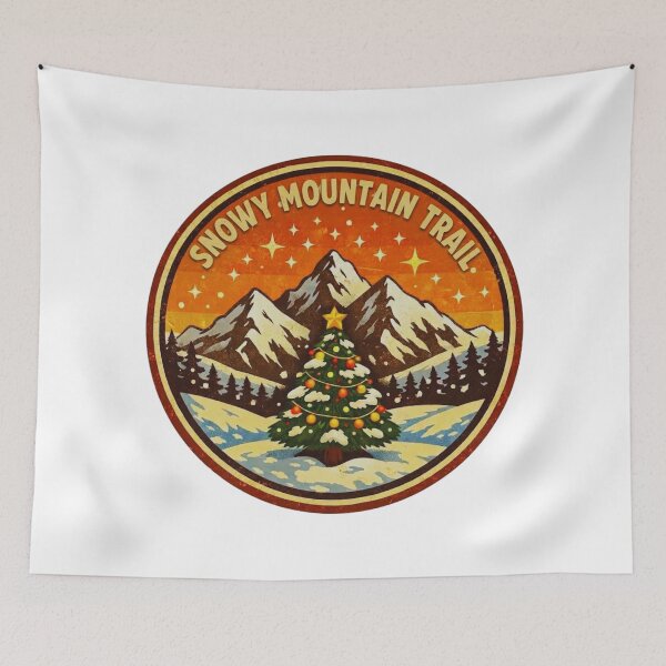 Item preview, Snowy Mountain Trail – Holiday Winter Hiking Adventure Badge designed and sold by GabeMountainArt.
