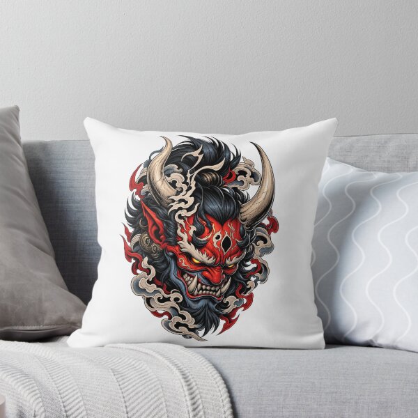 Item preview, Wrathful Oni Demon - Traditional Japanese Neo-Tribal Tattoo designed and sold by ZayCreates.