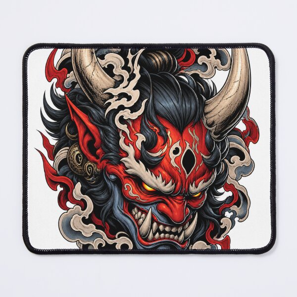 Item preview, Wrathful Oni Demon - Traditional Japanese Neo-Tribal Tattoo designed and sold by ZayCreates.