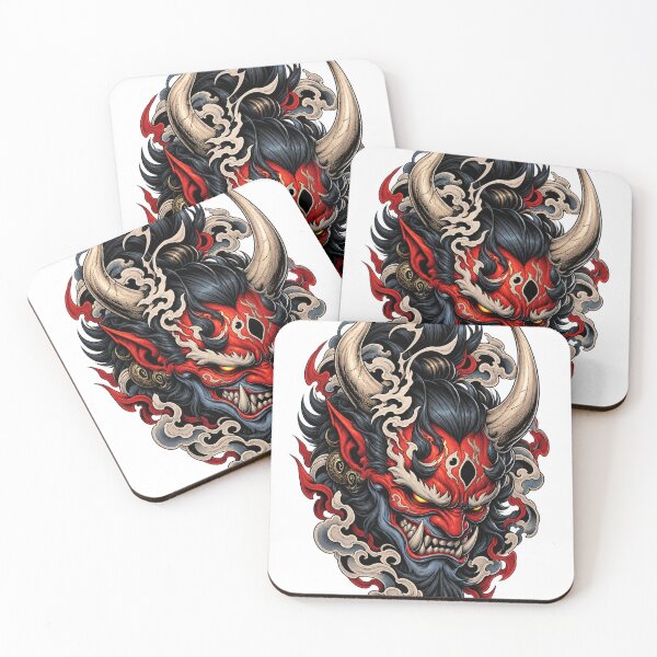Item preview, Wrathful Oni Demon - Traditional Japanese Neo-Tribal Tattoo designed and sold by ZayCreates.