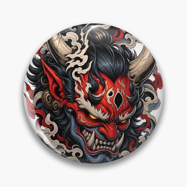 Item preview, Wrathful Oni Demon - Traditional Japanese Neo-Tribal Tattoo designed and sold by ZayCreates.