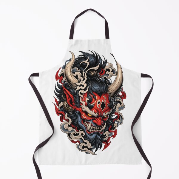 Item preview, Wrathful Oni Demon - Traditional Japanese Neo-Tribal Tattoo designed and sold by ZayCreates.