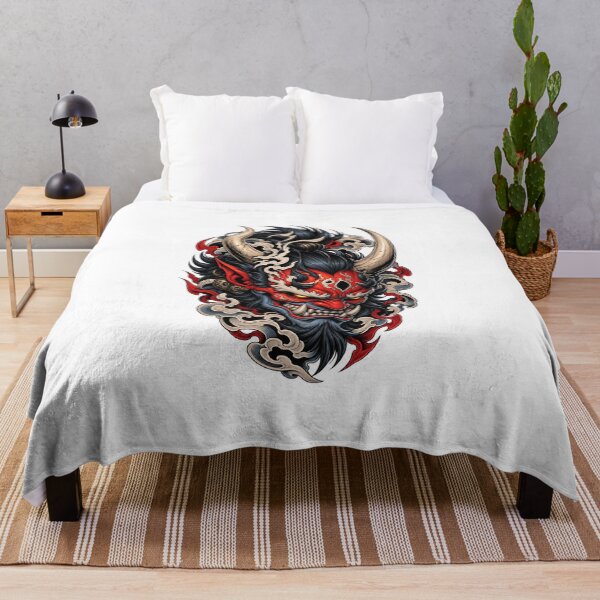 Item preview, Wrathful Oni Demon - Traditional Japanese Neo-Tribal Tattoo designed and sold by ZayCreates.