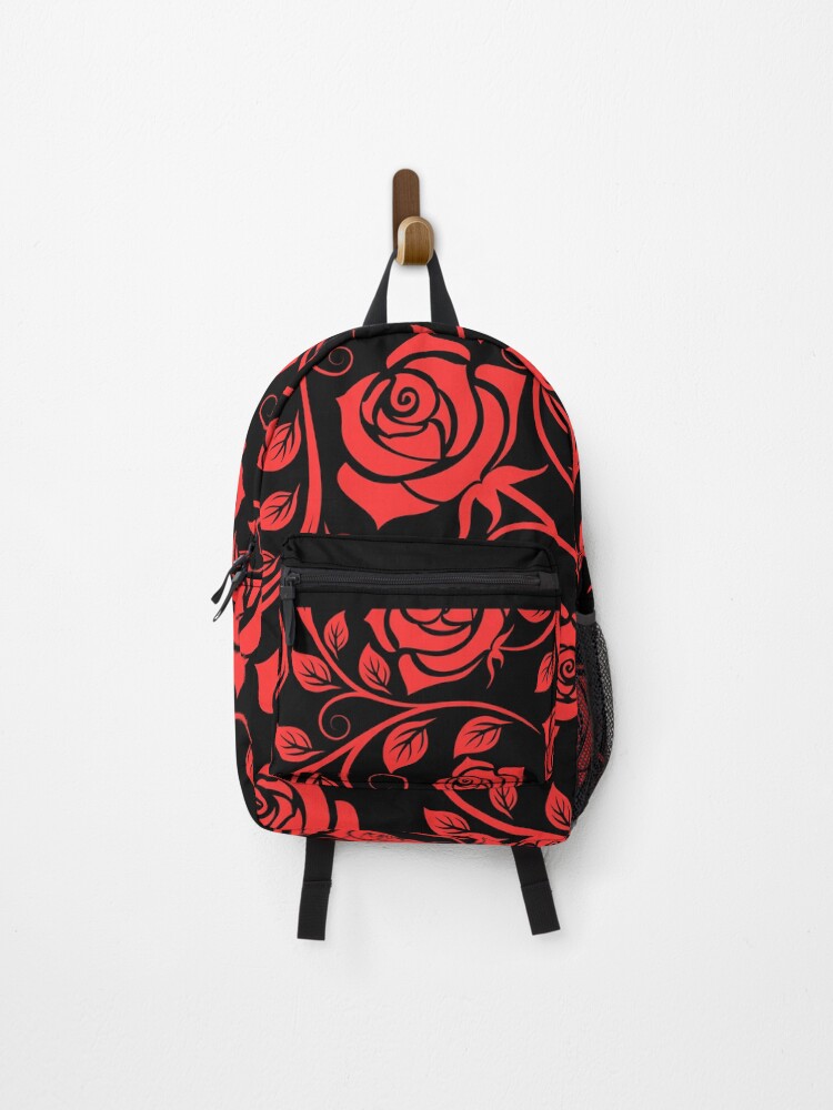 Thumbnail 1 of 3, Backpack, Red Rose Pattern , Floral Pattern, Flower Pattern designed and sold by 420Freindly.