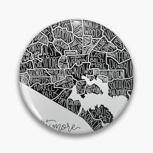 Item preview, Baltimore Neighborhoods Map Art Highlighting Unique City Districts and Local Charm designed and sold by helliscool.