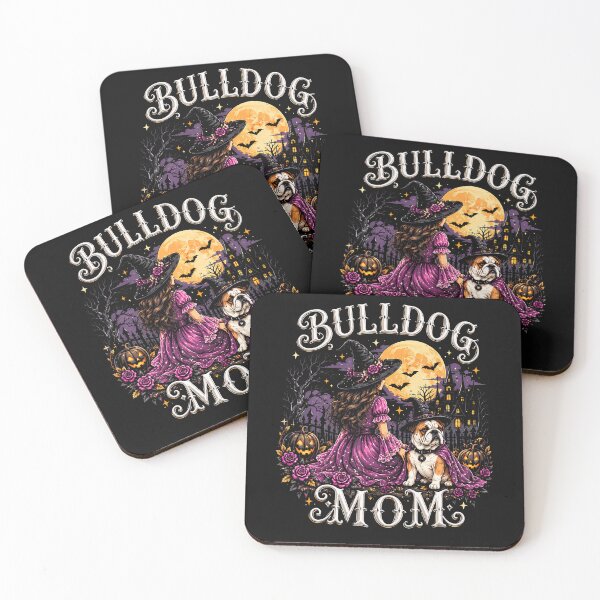 Item preview, Halloween Pink Witch Bulldog Mom Gothic Spooky Moon Night designed and sold by Chromatic-Cubes.