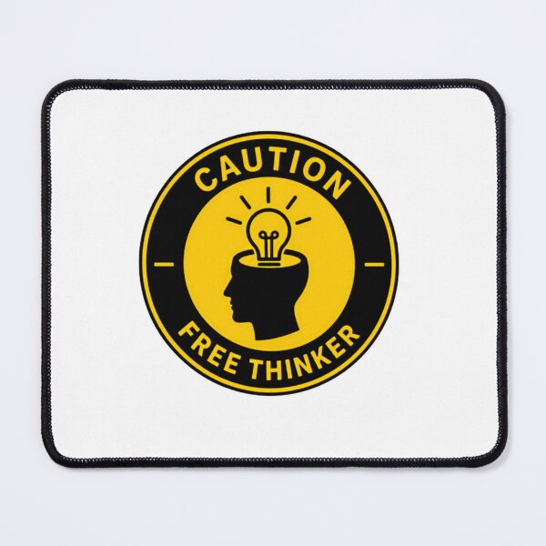 Item preview, Caution Free Thinker Independent Thought Critical Thinking Intellectual Mind designed and sold by SkeletonsDanger.