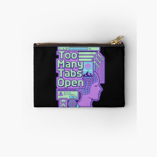 Item preview, Too Many Tabs Open Brain Overload Retro Aesthetic Vaporwave designed and sold by BeardWave.