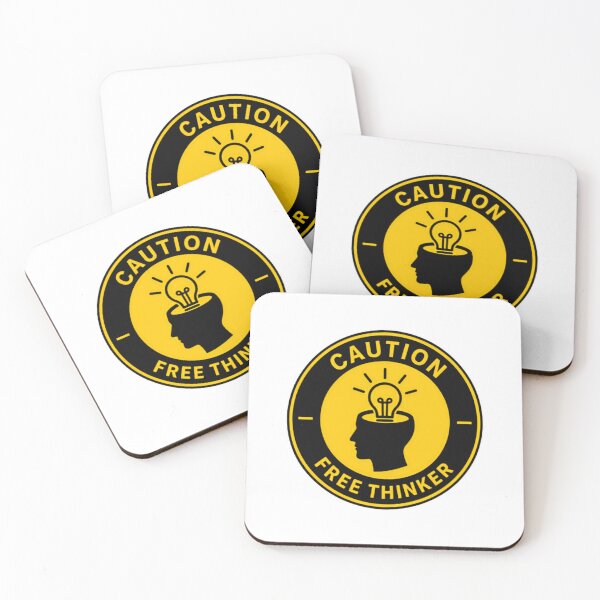 Item preview, Caution Free Thinker Independent Thought Critical Thinking Intellectual Mind designed and sold by SkeletonsDanger.