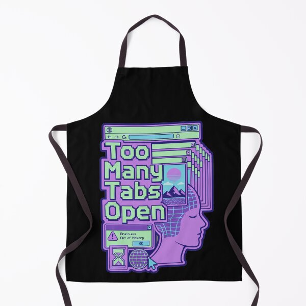 Item preview, Too Many Tabs Open Brain Overload Retro Aesthetic Vaporwave designed and sold by BeardWave.