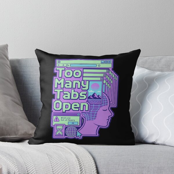 Item preview, Too Many Tabs Open Brain Overload Retro Aesthetic Vaporwave designed and sold by BeardWave.