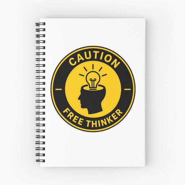 Item preview, Caution Free Thinker Independent Thought Critical Thinking Intellectual Mind designed and sold by SkeletonsDanger.