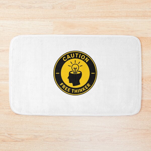 Item preview, Caution Free Thinker Independent Thought Critical Thinking Intellectual Mind designed and sold by SkeletonsDanger.