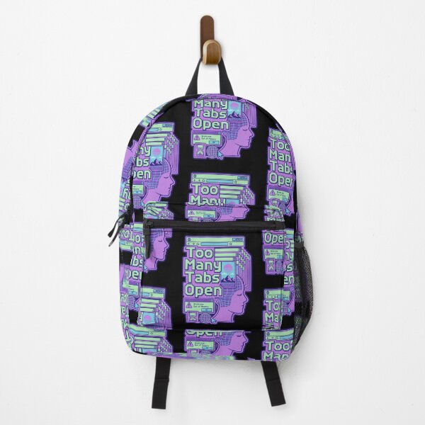 Item preview, Too Many Tabs Open Brain Overload Retro Aesthetic Vaporwave designed and sold by BeardWave.