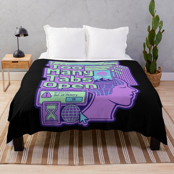 Item preview, Too Many Tabs Open Brain Overload Retro Aesthetic Vaporwave designed and sold by BeardWave.