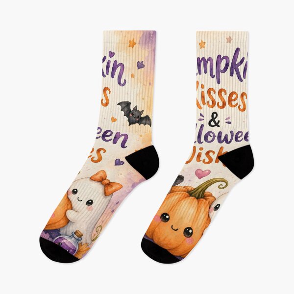 Item preview, Pumpkin Kisses & Halloween Wishes – Cute Kawaii Ghosts Watercolor designed and sold by blankTeeShirt.