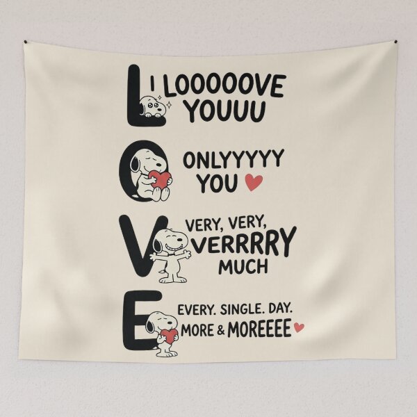 Item preview, LOVE Acronym with Snoopy designed and sold by COFFEEWITHARTS.