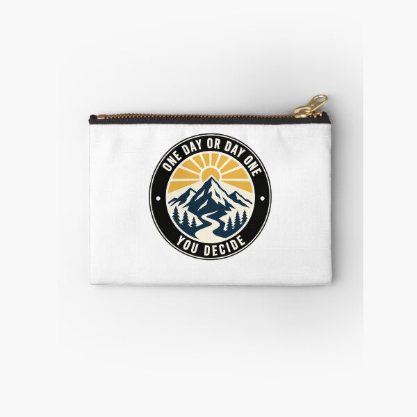 Item preview, One Day Or Day One You Decide Motivational Outdoors Mountain Hiker Adventure designed and sold by SkeletonsDanger.