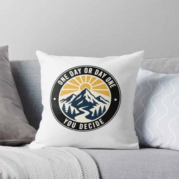 Item preview, One Day Or Day One You Decide Motivational Outdoors Mountain Hiker Adventure designed and sold by SkeletonsDanger.