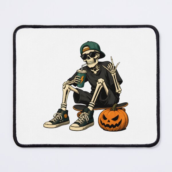 Item preview, Skater Skeleton Drinking On Skateboard With Pumpkin designed and sold by Dmo3HarkoArt.