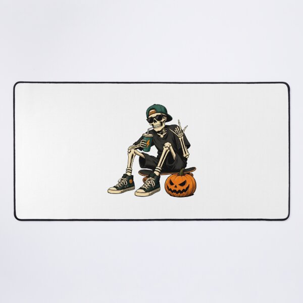 Item preview, Skater Skeleton Drinking On Skateboard With Pumpkin designed and sold by Dmo3HarkoArt.