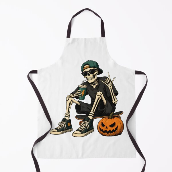 Item preview, Skater Skeleton Drinking On Skateboard With Pumpkin designed and sold by Dmo3HarkoArt.