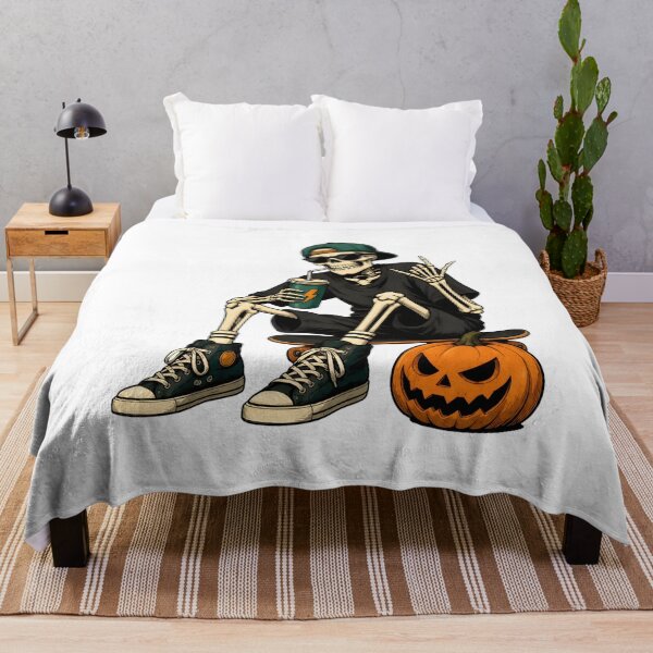Item preview, Skater Skeleton Drinking On Skateboard With Pumpkin designed and sold by Dmo3HarkoArt.