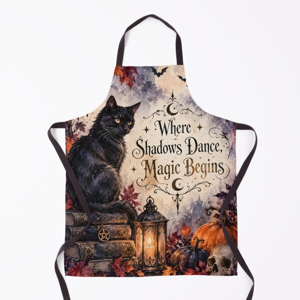 Item preview, Where Shadows Dance, Magic Begins – Gothic Black Cat Halloween designed and sold by blankTeeShirt.